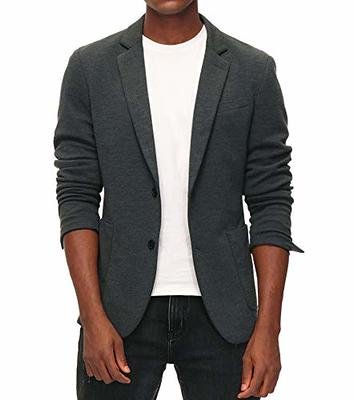 Casual Blazer Suit Jackets for Men Two Button Stretch Knit Sport