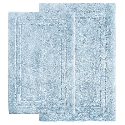 Superior 2 Piece Cotton Bath Rug Set Light Blue