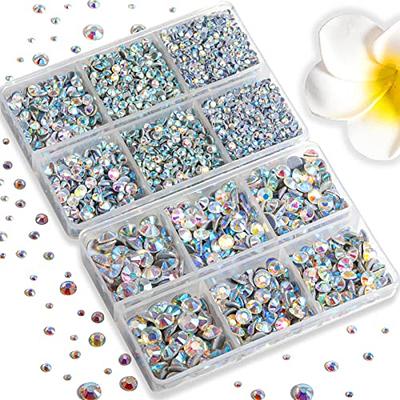 22000 Pcs Crystal Hotfix Rhinestone Large Quantity Flat Back Crystals Nail  Gems Round Glass Rhinestones Flatback Hot Fix Crystals Gem Stones for DIY  Crafts Clothes Shoes Supplies (SS10 Clear)