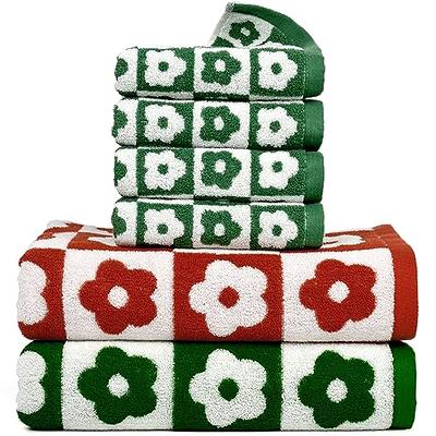 Jacquotha Checkered Hand Towels 4 Pack - Cotton Hand Towels for Kitchen  Bathroom