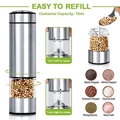 Gravity Electric Salt And Pepper Grinder Set, Automatic Pepper And Salt  Mill Grinder,battery-operated With Adjustable Coarseness, Premium Stainless  St