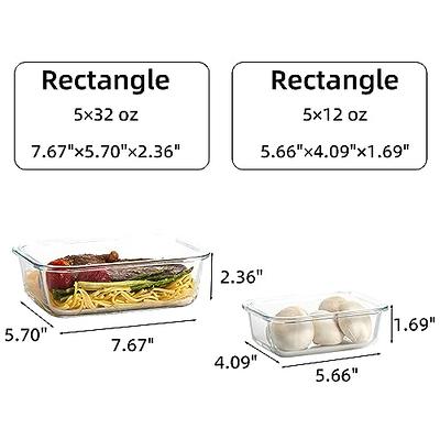  C CREST Glass Food Storage Bowls with Airtight Lids