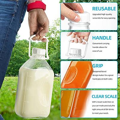 64 oz Clear Glass Milk Bottles (Cap Not Included)