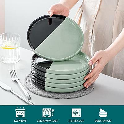 vancasso Aria Salad Plates Set of 6, 8 Inch Dessert Plates, Ceramic Plates  Microwave, Oven and Dishwasher Safe, Black and Green - Yahoo Shopping