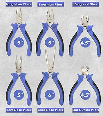 URASISTO 6 pcs Mini Pliers Set - Long, Bent, Needle Nose, Diagonal, End  Cut, Combination - Spring Loaded Handle, 5 Inch - Mechanic, Craftsman Basic  Tool Kit - Roll Up Carry Bag Included - Yahoo Shopping