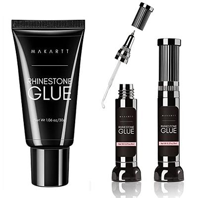 Makartt Updated 2pcs Nail Rhinestone Glue Gel with Brush& Pen tip, Clear Nail  Glue Precision Pen