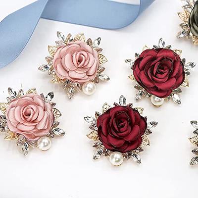 Crystal Red Rose Brooch Pin Flower Brooches for Women Valentine's