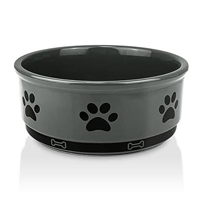 Ceramic Dog Bowls with Bone Pattern, Dog Food Dish for Small Dogs,  Porcelain Pet