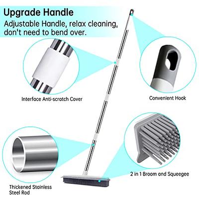 Floor Scrub Brush with Adjustable Long Handle-57 inch, Stiff Bristle Grout  Brush Tub and Tile Brush for Cleaning Bathroom, Patio, Kitchen, Wall and