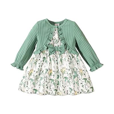 PatPat Kid Girl Clothes Girls Dress Age 9 To12 Ruffled Floral