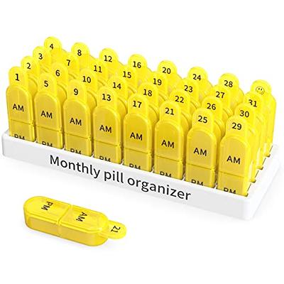 KOVIUU Metal Pill Organizer, Daily Pill Box 4 Times a Day, Travel