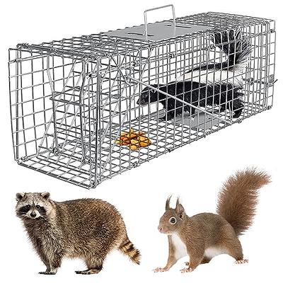 Moclever Humane Rat Trap Cage Live Rat Traps Rat Trap Cage Live Trap for  Rat Humane Live Rodent Trap Cage Galvanized Iron Mice Mouse Control Bait  Catch w/Detachable U Shaped Rod-23.3in*7.24in*7.72in 