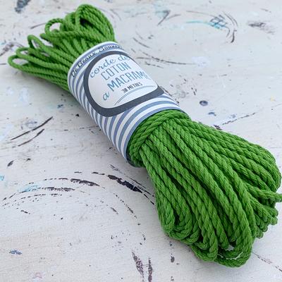 Cotton Rope, Cotton Cord, Macrame 3mm Macrame Ply Twisted, Vert