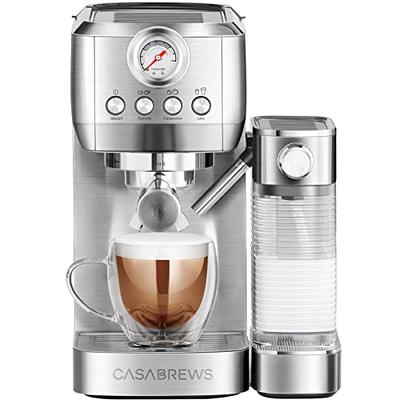 SOWTECH Espresso Coffee Machine Cappuccino Latte Maker 3.5 Bar 1-4 Cup with  Steam Milk Frother Black