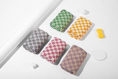 Madi-Cadi Luxurious Checkered Cotton Hand Towels Set of 5 - Soft