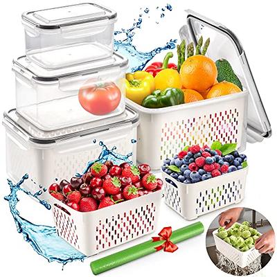 AOSION 8 Pieces Fruit Storage Containers For Fridge, Large Produce Saver  Berry Lettuce Containers For Refrigerator Organizers Bins, Fruit Vegetable Food  Storage Containers With Lids & Colanders - Yahoo Shopping