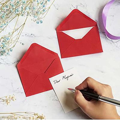 Mini Envelopes - 100-Count Bulk Gift Card Envelopes, Gold Business Card  Envelopes, Bulk Tiny Envelope Pockets for Small Note Cards, 4 x 2.7 Inches