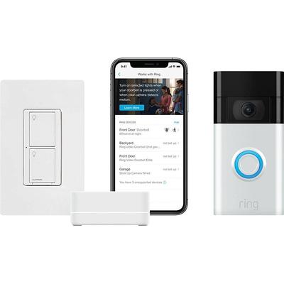 Lutron Caseta Wireless Smart Lighting On/Off Switch and Remote Kit for All Bulb Types White PD5ANS-2BPICO