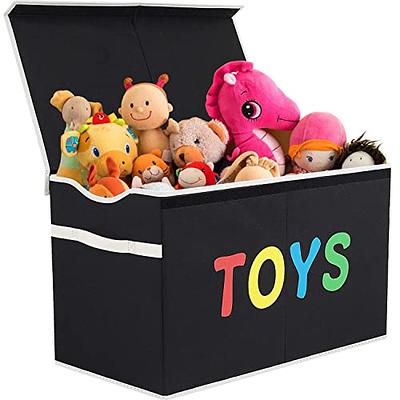 Toy Chest Box Organizer Bins for Boys Girls, Kids Large Collapsible Storage  Box Container Sturdy with Fabric Flip-Top Lid & Handles for Clothes