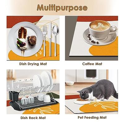 Coffee Maker Mat for Countertops: Coffee Mat Absorbent Coffee Bar Mat for  Kitchen Hide Stain Rubber Backed, 12 X 17 Coffee Bar Accessories Fit  Under