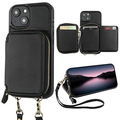 Amazon.com: CUSTYPE for iPhone 14 Plus Case Wallet with Card Holder for  Women, Crossbody Zipper Case with Strap Wrist, Protective Leather Case Purse  with Ring for Apple iPhone 14 Plus, 6.7inch, Black :