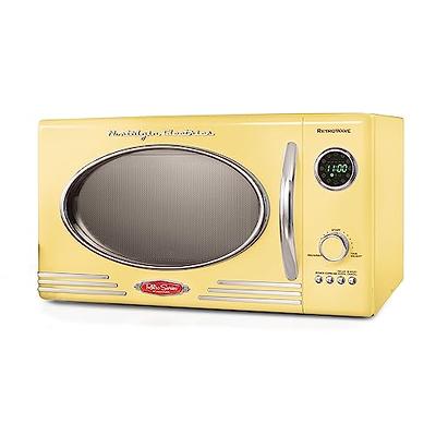 SIMOE Small Microwave Oven, 0.7 Cu Ft 700W Countertop Retro Microwave with  8 Auto-cooking Set & Defrost, Child Lock, Compact Microwave w/10 Inch