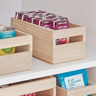 iDesign Recycled Plastic Storage Handles and Paulownia Wood Lid, Medium Bin