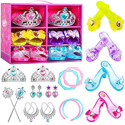Princess Dress Up Set For Little Girls - Includes 4 Pairs Princess Shoes,  Bracelets, Rings, Earrings, Crown, And Wand, Vanities -  Canada