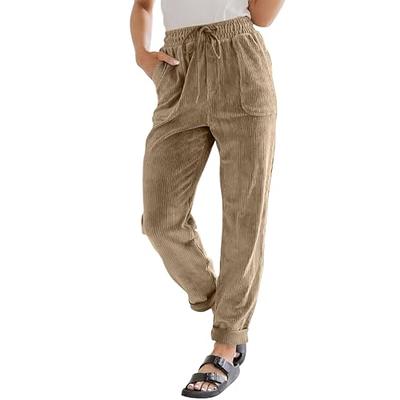 SweatyRocks Women's Casual High Waist Fold Pleated Straight Leg Trousers  Work Pants with Pocket Brown S - Yahoo Shopping