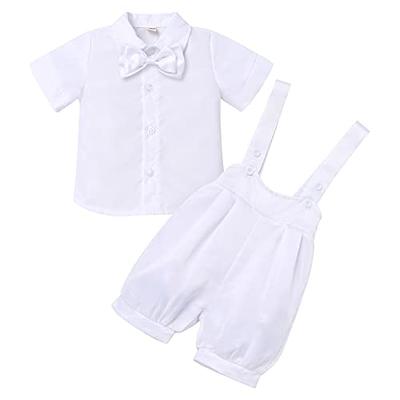 IBTOM CASTLE Newborn Baby Boys Baptism Christening Formal Outfit Bowtie Top  Shirt Suspenders Pants Wedding Party Tuxedo Suit Ring Bearer Overalls  Outfits Clothes Suit All White 9-12 Months - Yahoo Shopping