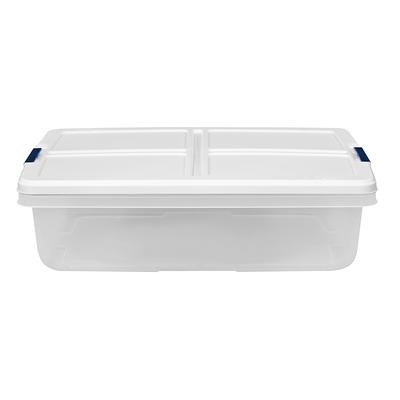 Hefty Medium 8.5-Gallons (34-Quart) Clear Base with White Lid Tote