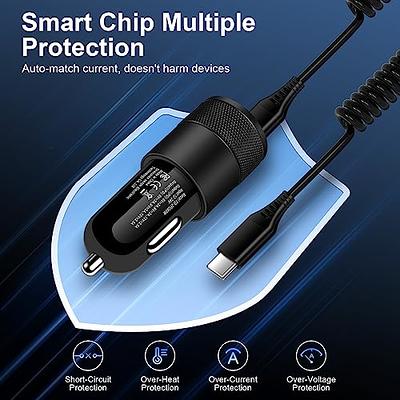 Type C Fast Car Charger for iPhone 15 Pro Max,Samsung Galaxy S24/S23/Z  Flip5/Fold5/A15/A54/S22/A14/A13 5G,Pixel 8 7 Pro,60W Dual USB-C Car Rapid Charger  Adapter+2Pack 3FT Android Coiled USB C PD Cable - Yahoo