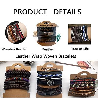 Men Women Braided Leather Bracelets Woven Ethnic Tribal Rope Wristbands  Bracelet 