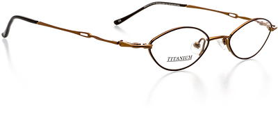 Optical Eyewear - Oval Shape, Metal Half Rim Frame - Prescription  Eyeglasses RX, Amber