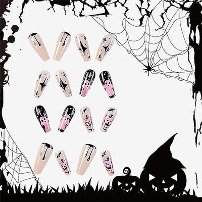 Autumn Winter Gradient False Nail Long Coffin Press on Nails for Nails Art  24pcs