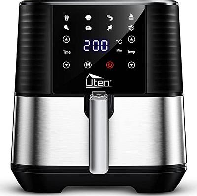 1.7- Quart Mini Air Fryer with Digital Touchscreen, Black/Silver