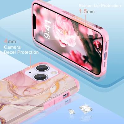 BLUE MARBLE TEXTURE Protective Phone Case for iPhone 14 13 