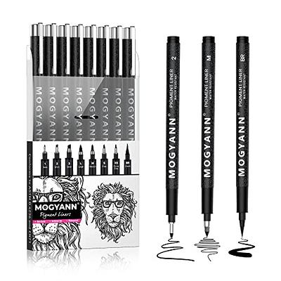 TWOHANDS Set of 12 Micro Pens, Fine Point, Fineliner Ink Pens, Pigment Pen, Technical Drawing Pen, Black, Waterproof, for Art Watercolor, Sketching, A