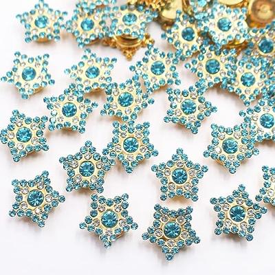 100pcs Multicolor Crystal Flower Shape Rhinestone Buttons Sew On