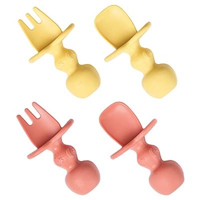 4 Pack Baby Utensils Self Feeding 6+ Months, Silicone Baby Spoons