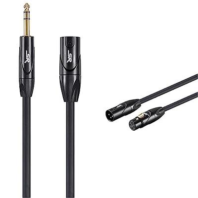 Monoprice XLR Male to RCA Male Cable - 6 Feet - Black, 16AWG Shielded  Twisted Pair Oxygen-Free Copper Braid Conductors, E21 Gold Plated  Connectors 