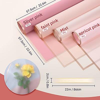 36 Sheets Double Sided Flower Wrapping Paper Floral Bouquet Paper  Waterproof Florist Packaging Paper and 50 Yards Satin Ribbon with Gold  Border for