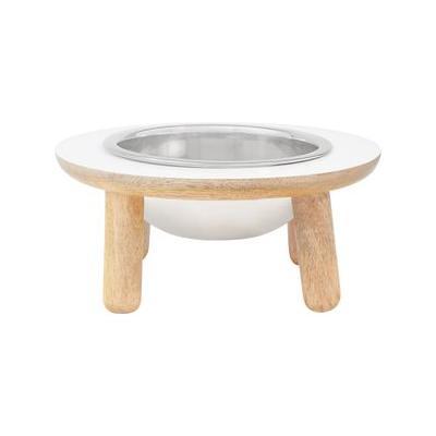 FRISCO Marble Print Stainless Steel Double Elevated Dog Bowl, Gold