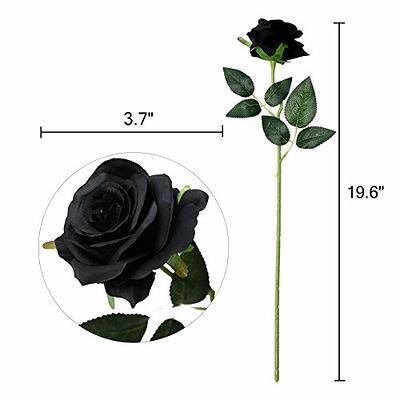 Black Artificial Silk Rose Flowers