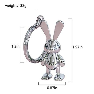 Rabbit Bunny Pink Sparkle Rhinestone Key Chain Charm Gift