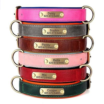 Personalised Dog Collar Custom Soft Padded Pet Collars Name ID Tag Engraved  Free