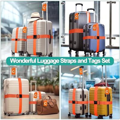 8 Pack Luggage Straps Suitcase Tags Set, Travel Adjustable