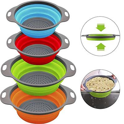 Folding Silicone Drain Basket Fruit Vegetable Washing Basket Foldable  Strainer Colander Collapsible Drainer Kitchen Storage Tool