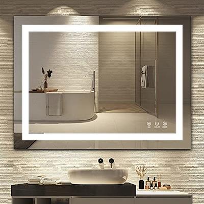 BYECOLD Smart Bathroom Mirror with Bluetooth Wi-Fi Enabled Weather Display,  32”X 24” Fog Free, LED Light Vanity Mirror Backlit Frameless Lighted Touch