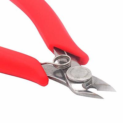 SPEEDWOX Diagonal Pliers Side Cutter 4 Inches Mini Fine Wire Cutting Plier Nippers Flush Cutter with Springs Micro Wire Cutters for Jewelry Making